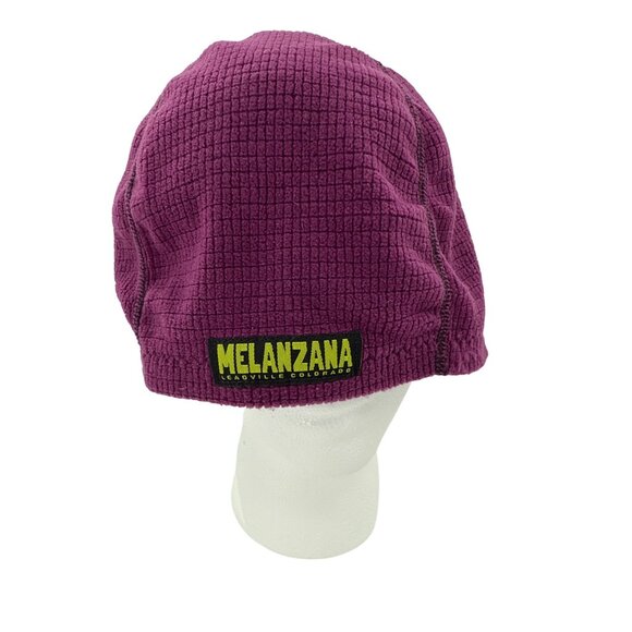 Melanzana Purple Grid Fleece Beanie Hat Adult XL - Picture 1 of 6